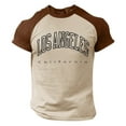thumbnail image 3 of Men's Raglan Sleeve Color Block T-Shirt Trendy Milk Silk Polyester Shirt, 3 of 3