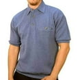 thumbnail image 2 of Palmland Big and Tall French Terry Short Sleeve Banded Bottom Polo Shirt, 2 of 5