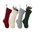 thumbnail image 2 of Calcetines de Navidad con patrón de tejido de cable, venta al por mayor, decoración del hogar, calcetines colgantes personalizados, medias de Navidad, 2 of 4