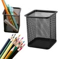 thumbnail image 2 of ZOURIH Square Metal Pen Holder for Desk - 2 Pack Pen Cups, Desk Pen organizer Ideal for office/Study/Makeup tools,Black, 2 of 8