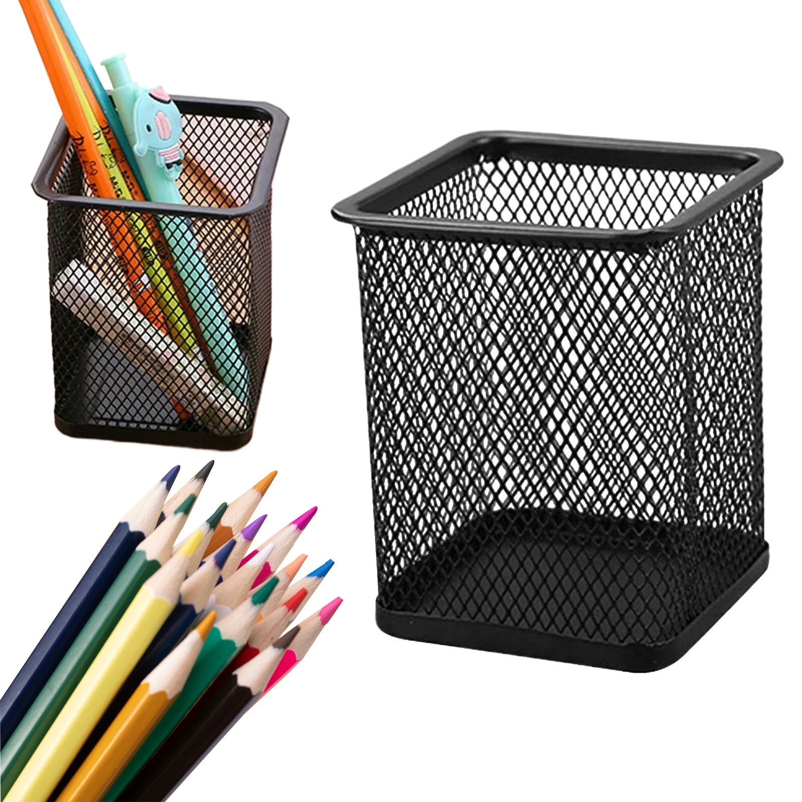 SLUOHZXI Pen Holder for Desk, Wire Mesh Pencil Cup Holder for Desk Organizer for Office Supplies