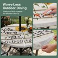 thumbnail image 5 of Round Outdoor Tablecloth with Umbrella Hole and Zipper, Sunflowers Tablecloth with Elastic Waterproof, Modern Bee You Are My Sunshine Wooden Grain Patio Table Covers for 45" - 54" Picnic Pool Tables, 5 of 9