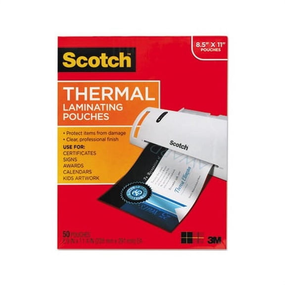Laminating Pouches 3 mil, 9" x 11.5", Gloss Clear, 50/Pack