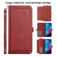 thumbnail image 2 of For Motorola Moto G Play 2023 Triple Card Slot Flap Folio Stand Leather Wallet Pouch Case Cover Red, 2 of 6
