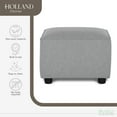 thumbnail image 4 of Evolur Holland Rectangular Upholstered Ottoman, Grey, 4 of 6