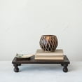 thumbnail image 2 of Creative Co-Op Glass Votive Holder with Woven Rattan Sleeve, Brown and Natural, 2 of 5