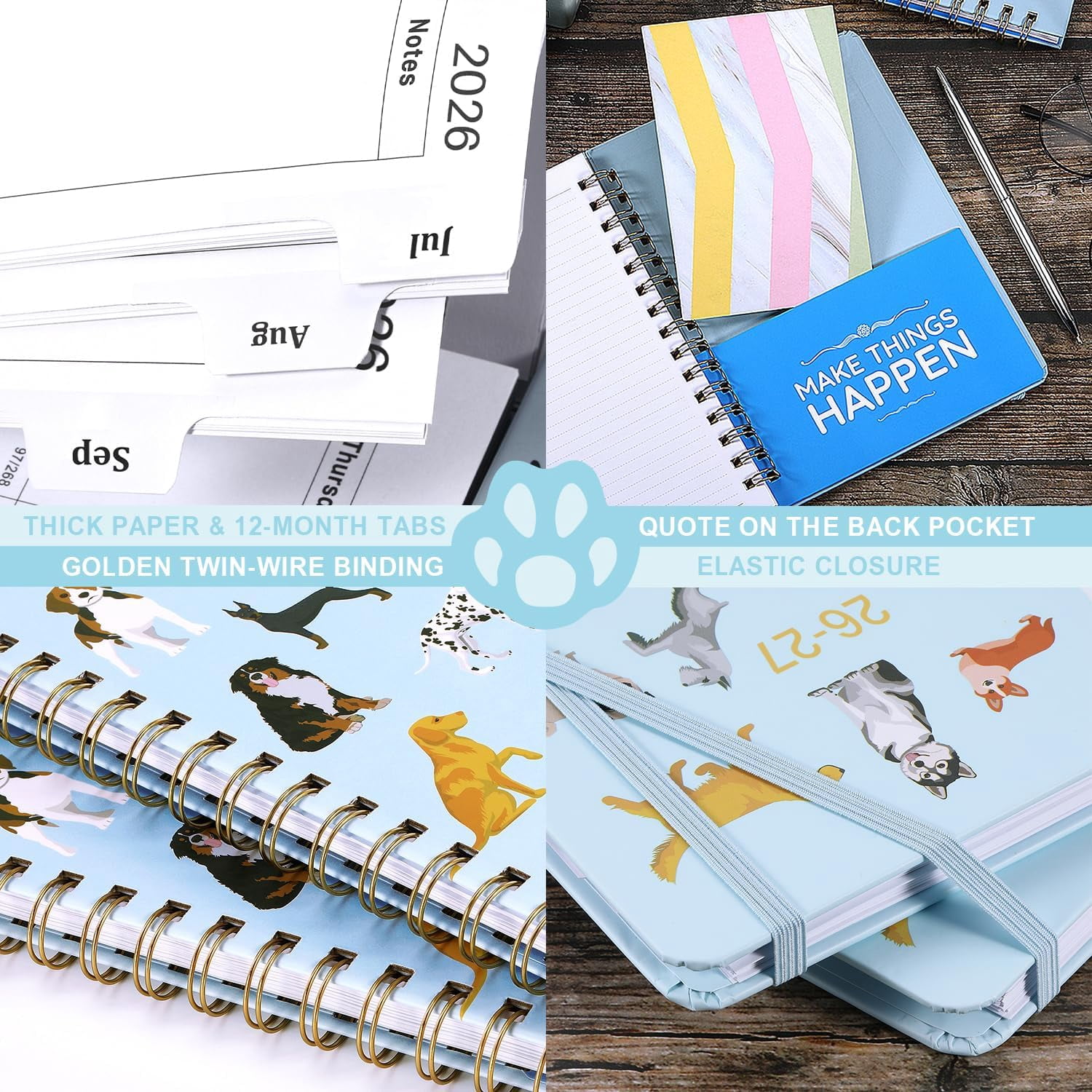 Planner 2026-2027 - Academic Planner 2026-2027, 26-27 Weekly & Monthly Planner with Tabs, Jul. 2026 - Jun. 2027, 6.5" x 8.5", Hardcover with Back Pocket + Thick Paper + Banded, Twin-Wire Binding - Cu