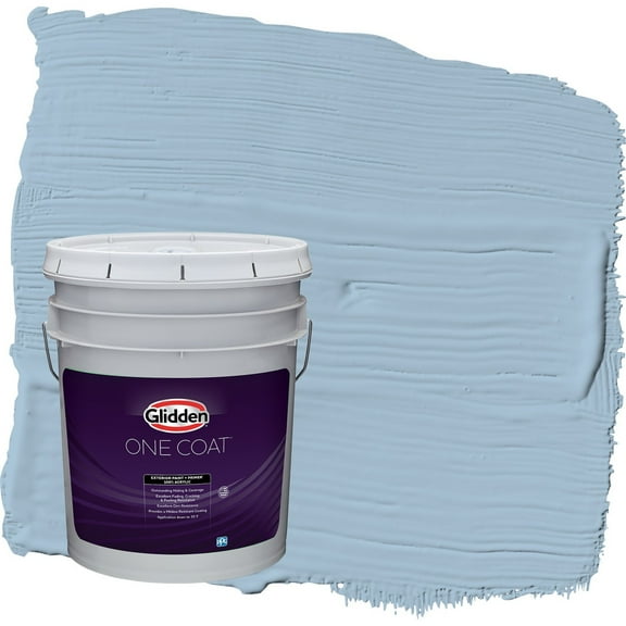 Glidden One Coat Heavenly Blue / Blue Satin Exterior Paint with Primer, 5 Gallon