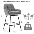 thumbnail image 4 of BRILHAMEZ Modern Counter Height Bar Stools with Backrest, Upholstered PU Faux Leather Dining Chairs with Gold Metal Frame, Beige, Set of 4, 4 of 6
