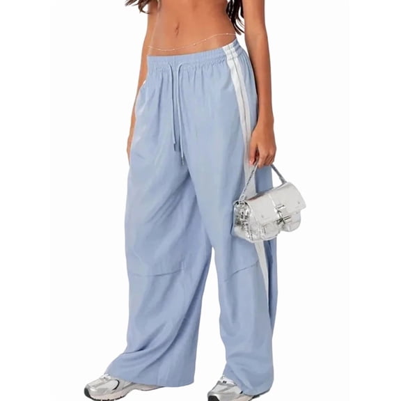 Female Track Pants Loose Straight Leg Jogging Sweatpants Warm-Up Sports Athletic Running Light Blue S
