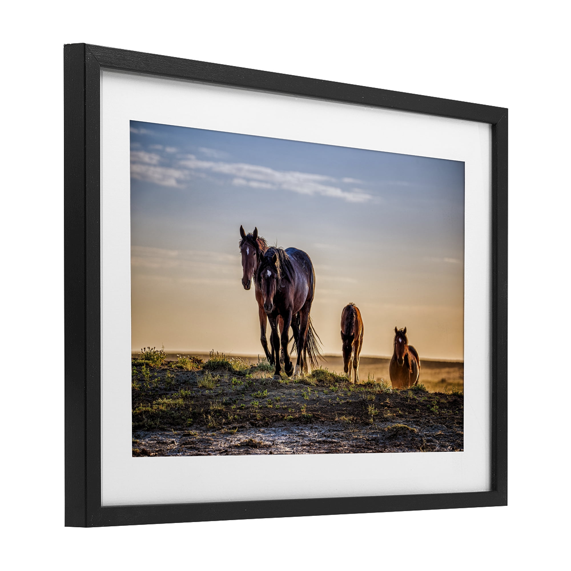 Stupell Industries Horses Coming Home Black Framed Print Under Glass, design by Tim West