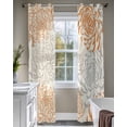 thumbnail image 4 of Orange Chrysanthemums Sheer Curtains 63 Inch Length 2 Panels Set for Living Room/Bedroom, Watercolor Flowers Country Blossom Kitchen Curtains Grommet Semi-Sheer Curtains Window Treatments 42"x63"x2, 4 of 7