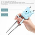 thumbnail image 3 of NIBOLOG 1 Pair Kids Chopsticks Cartoon Animal Anti-slip Handle Stainless Steel Feeding Auxiliary Tableware Chopsticks for Infant, 3 of 8