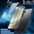 thumbnail image 3 of JETech 5 in 1 Matte Case for Samsung Galaxy S24 5G with 2-Pack Screen Protector and Camera Lens Protector, Translucent Back Protective Phone Cover, Tempered Glass Film (Dark Blue), 3 of 7