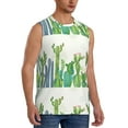 thumbnail image 2 of Bixox Men's Cartoon Cactus Printed Shirt Sleeveless Fitness Tank Top-X-Large, 2 of 7