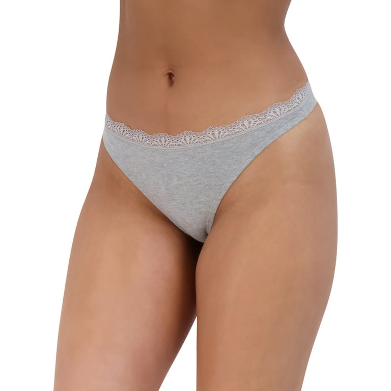 Best Fitting Panty Women's Cotton Stretch Thong, 4 Pack