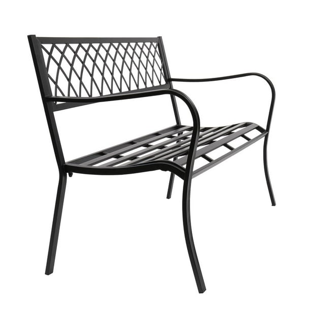 Garden Bench Outdoor Patio Cushions For Outdoors Metal Porch Clearance Work Entryway Steel Frame Furniture Yard Black Com Garden Bench Outdoor Patio, Patio Bench Cushions On Clearance