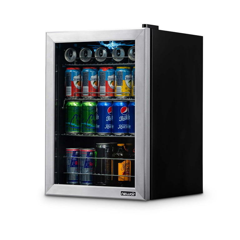 Newair, 84 Can Beverage Cooler Mini Fridge, Compact Stainless