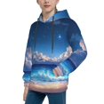 thumbnail image 2 of Gaeub Starry Night Ocean View Men's Hoodie,Heavyweight Hooded Sweatshirt for Men-Large, 2 of 6