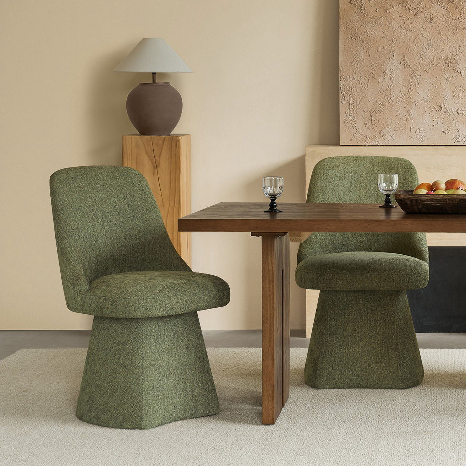 CHITA Upholstered Swivel Dining Chair