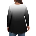 thumbnail image 6 of TQWQT Womens Plus Size Fall Tops 4x-5x Sexy Long Sleeve Tunic Tops Gradient Print V Neck T Shirts Loose Casual Outfits for Women Black 5XL, 6 of 6