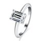 thumbnail image 1 of Anillo de moissanita de plata S925 para mujer con anillo rectangular verde Zuma de forma especial de 4 quilates, 1 of 5