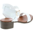 thumbnail image 5 of Top Moda Women's Vision-75 Ankle Wrap Adjustable Buckle Stacked Chunky Heel Sandal, 5 of 7