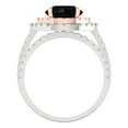 thumbnail image 4 of Clara Pucci 18K White/Rose Gold Round Cut 2Ct Natural Onyx Engagement Ring + Matching Band - Luxury Box Included, 4 of 7
