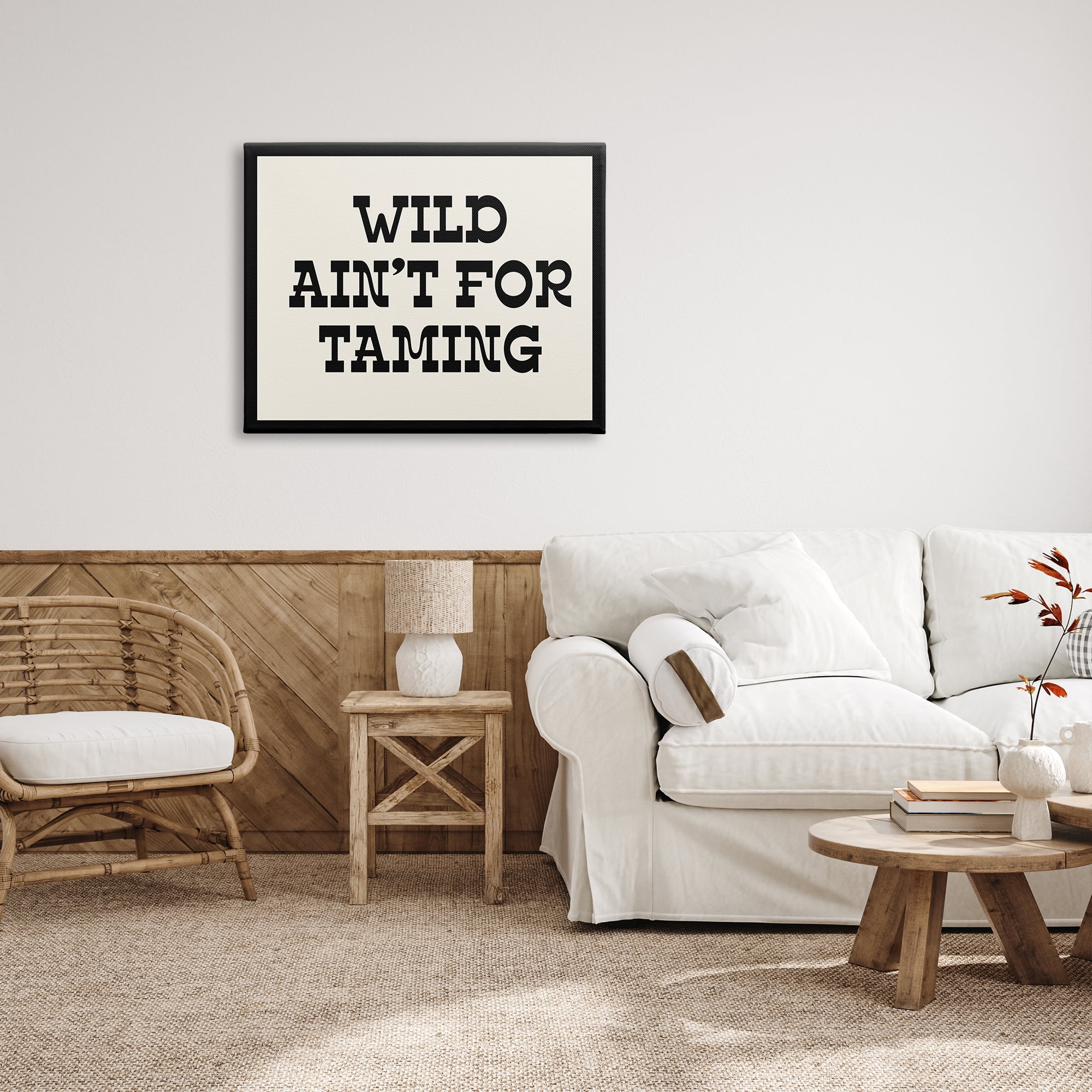 Stupell Industries Wild Ain't For Taming Phrase Inspirational Painting Gallery Wrapped Canvas Print Wall Art, 40 x 30
