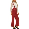 thumbnail image 5 of INSPIRE CHIC Women's Jumpsuits Adjustable Straps Wide Leg Suspenders Overall Jumpsuits M Red, 5 of 7