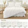 thumbnail image 4 of 3 Pieces White Ruched Duvet Cover Set Bed Set Boho Shabby Chic Bedding Set for Bedroom Soft Fluffy Ruffle King Comforter Cover Set with Pillowcases, 4 of 5