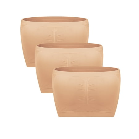 

YouLoveIt Women s Strapless Bandeau Bra Seamless Stretchy Bandeau Tube Top Bra Padded Comfort Wireless Bra Bandeau Bralette Tube Top