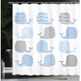 thumbnail image 3 of Ambesonne Party Shower Curtain, Chevron Dots and Stripe, 69"Wx75"L, Pale Blue Grey White, 3 of 4