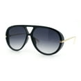 thumbnail image 4 of Iconic 80s Oversized Round Racer Metal Arm Plastic Sunglasses Black - Smoke, 4 of 8