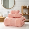 thumbnail image 1 of Juego de toallas de algodón extragrande de 3 piezas con toalla facial, de manos y de baño, multicolor, suave, altamente absorbente, de secado rápido, ligero y portátil., 1 of 6