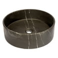 thumbnail image 2 of Thin Lip Round Column Vessel Sink - Nero Marquino Marble, 2 of 9