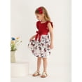 thumbnail image 3 of Toddler Baby Girls Dresses Butterfly Floral Ruffled Princess Seaside Beach Dress Outfits Red 18-24 Months, 3 of 6