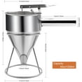 thumbnail image 4 of Pancake Batter Dispenser Stainless Steel, 40 oz Funnel Cake Dispenser with Stand & 4 Nozzles, Heavy Duty Cupcake Baking Tool for Waffles(xw), 4 of 6