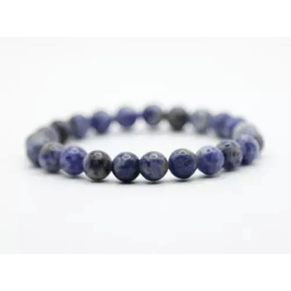 K-KED Bead Bracelet Blue Sodalite Gemstone Crystal Men Women Chakra Reiki Healing Gift