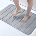 thumbnail image 2 of Alfombra de baño de espuma viscoelástica, cómoda, suave, súper absorbente de agua, lavable a máquina, antideslizante, gruesa, más fácil de secar para alfombras de baño, gris, 2 of 5