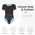 thumbnail image 6 of Gaeub Cartoon Sharks Women'S Short Sleeve One Piece Swimsuit Sexy High-Waisted Bodysuit For Swimming, Beach, Sports - Large, 6 of 9