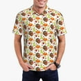 thumbnail image 2 of Balery Thanksgiving Turkey Printed Men’s Short Sleeve Polo Shirt, Midweight Men's Shirt,Golf Polo shirts -X-Large, 2 of 8