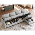 thumbnail image 5 of Belffin 5 pieces Chenille Modular Sectional Sofa Sectional Sleeper Sofa Washable Cushion with storage for Living Room,Grey, 5 of 9