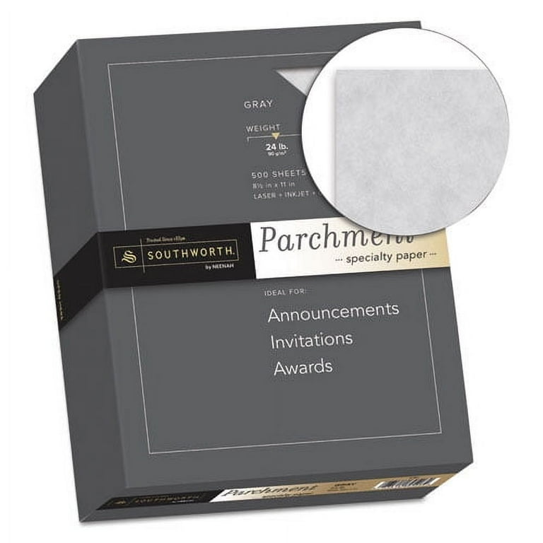 Parchment Specialty Paper, 24 lb Bond Weight, 8.5 x 11, Blue, 500/Ream Parchment Specialty Paper, 24 lb Bond Weight, 8.5 x 11, Blue, 500/Ream