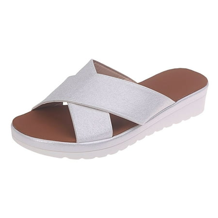 

Youmylove Flat Slope Bottom Summer Sandals Cross Slippers Open Toe Spring Women Sandals Fashion Bohemian Comfortable Stylish Shoes Ladies Footwear
