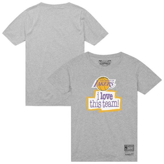 Men's Mitchell & Ness  Heather Gray Los Angeles Lakers I Love This Team T-Shirt