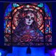 thumbnail image 1 of Tapiz de luz negra, tapiz de calavera de azúcar, tapiz de Halloween, tapices de neón reactivos a los rayos UV, telón de fondo de fiesta que brilla en la oscuridad, arte de pared de esqueleto para, 1 of 5