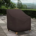 thumbnail image 3 of COVERS&ALL Outdoor Chair Cover, 12 Oz Waterproof UV & Weather Resistant Patio Furniture Sofa Cover for Outdoor Outside Seating Lawn Garden, with Air Vents & Drawstrings (40"W x 40"D x 36"H, Coffee), 3 of 7