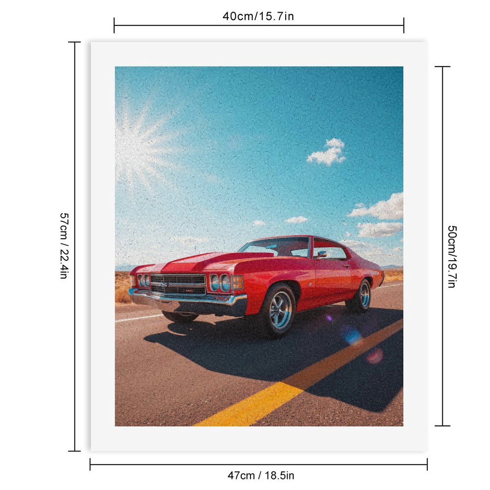 Paint by Numbers Kit for Adults, Vintage Red Classic Car Drive Paint by Numbers, Easy Paint by Numbers Kit for Adults Beginner, DIY Adult Paint by Number Kits on Canvas, Home Decor