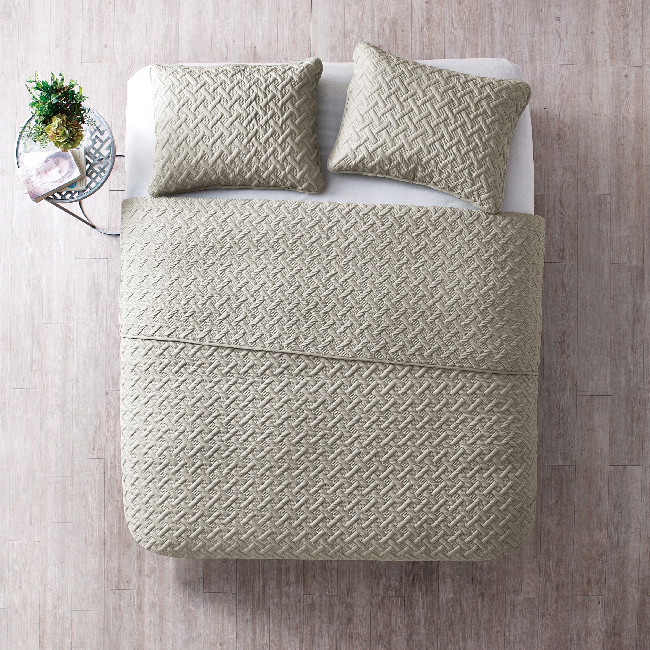 VCNY Home Nina 3-Piece Taupe Geometric Quilt Set, King, Adult, Unisex